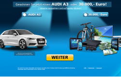 Klik hier voor de korting bij Win €30.000 of een Audi A3